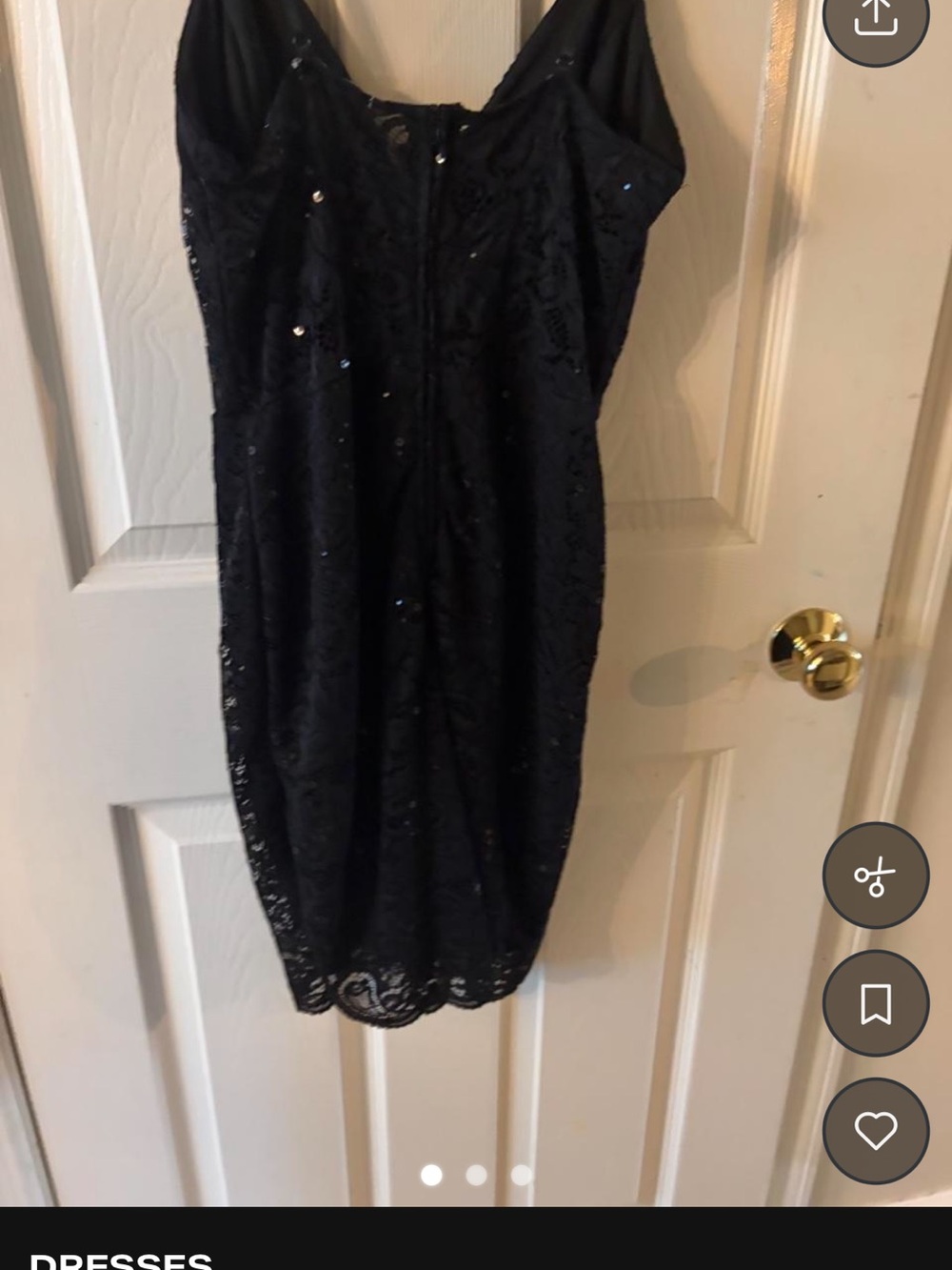 Black Lace Sequin Mini Dress - Evening Bodycon